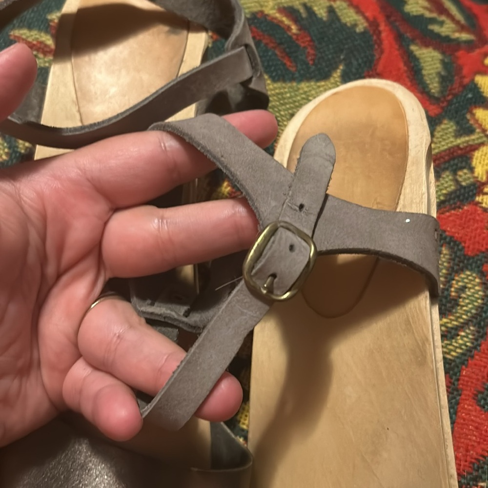 Metallic And Suede Bryr Clogs Barely Worn - image 3